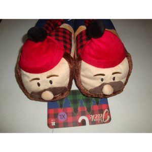 New Ugly Christmas Slippers Yukon Jack Lumber Jack Men's Slippers XL Size 13